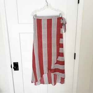 Lavender Field stripes wrap skirt size M